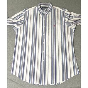Ralph Lauren Polo Men's Long Sleeve Oxford Striped Shirt Size L Vintage